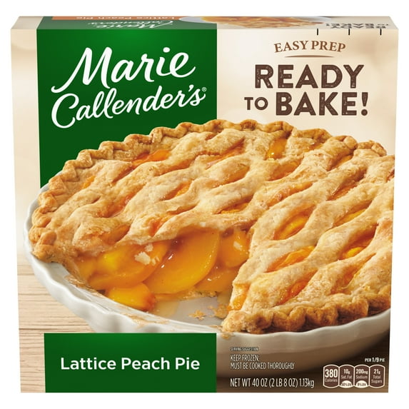 Marie Callender's Lattice Peach Pie, Ready to Bake Frozen Dessert, 40 oz. (frozen)