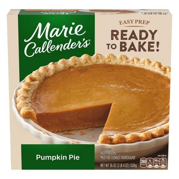 Marie Callender's Pumpkin Pie, Ready to Bake Frozen Dessert, 36 oz.
