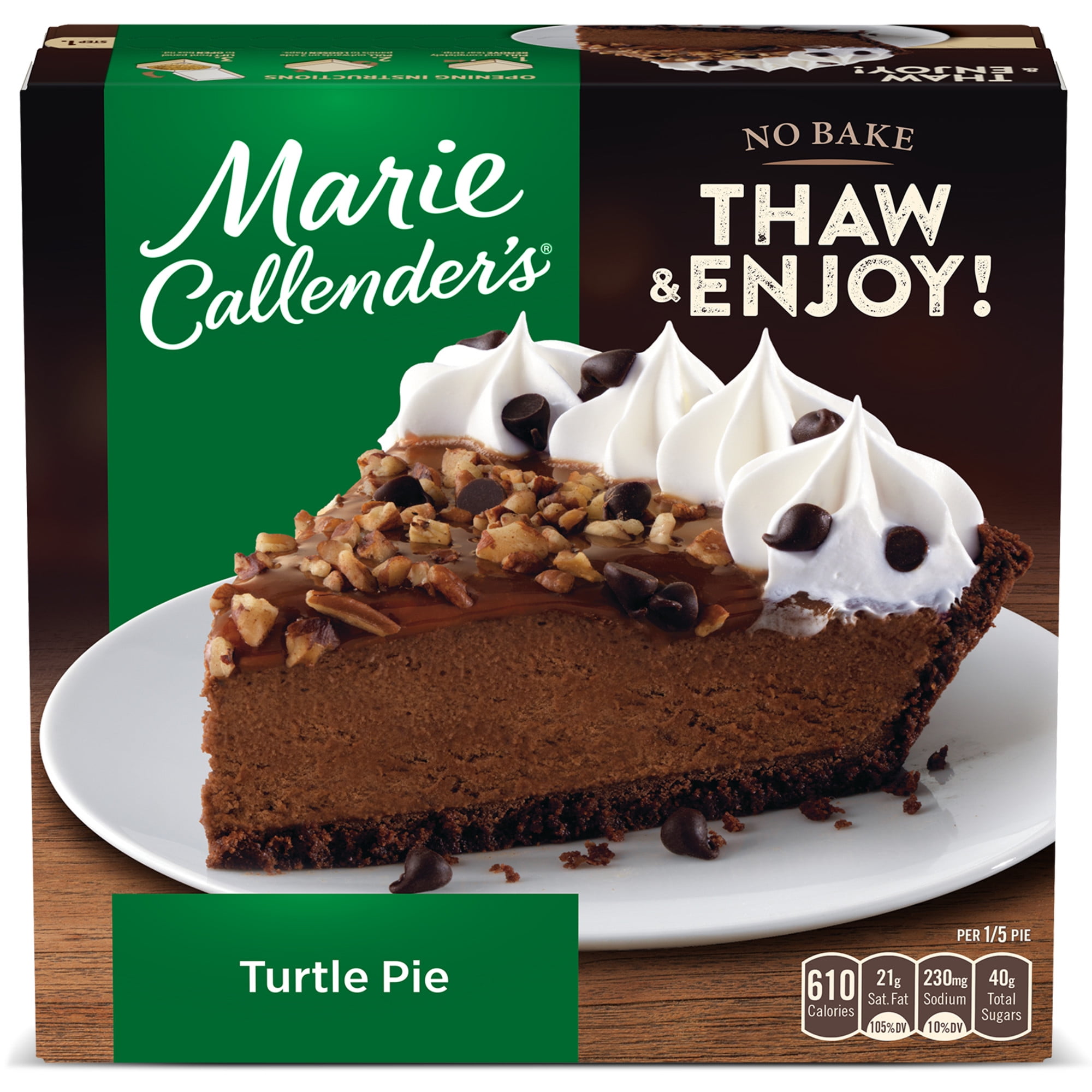 Marie Callender's Turtle Pie, Frozen Dessert, 24.5 oz (Frozen)
