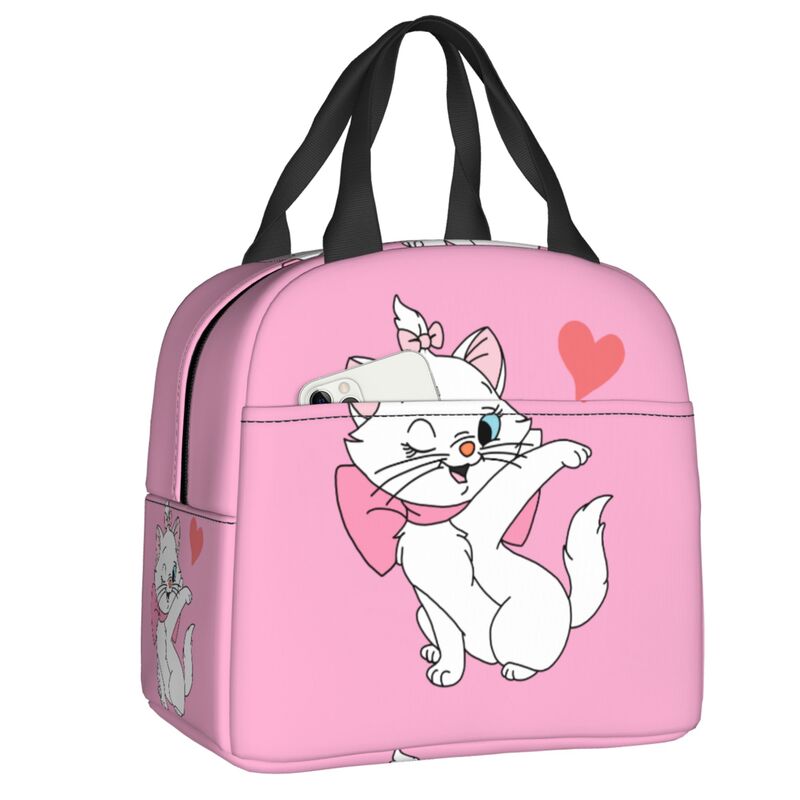 Marie Cat Lunch Bag Portable Cartoon Kitten Thermal Cooler Insulated