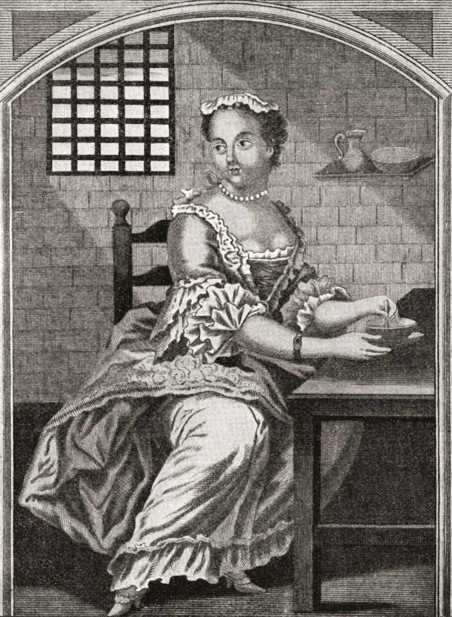Marie Catherine Taperet 1728 - 1755 Seen here in prison before being executed in the Place de Gr Canvas Art - Ken Welsh Design Pics (12 x 16)