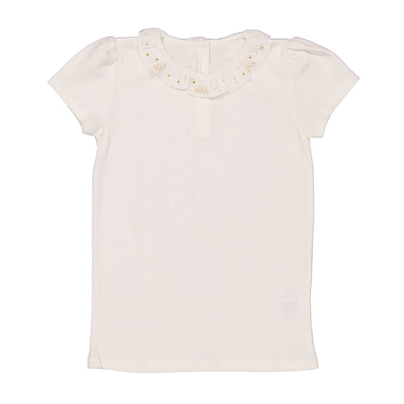 Marie Chantal Kids Embroidered Ruffle Collar Shirt, Size 4Y