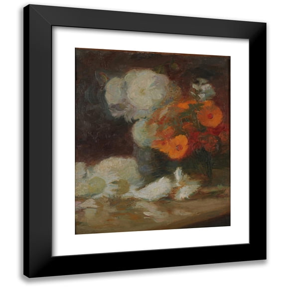 Marie-Charles Dulac 12x14 Black Modern Framed Museum Art Print Titled - Flowers (1892)