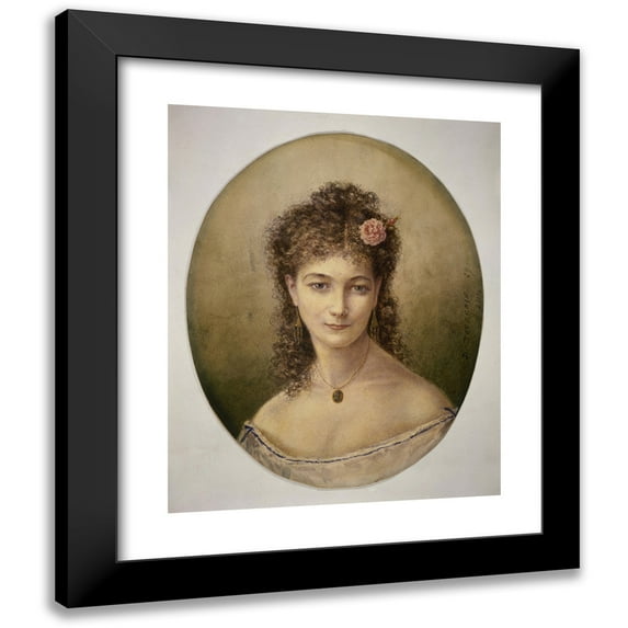 Marie-Désiré Bourgoin 12x14 Black Modern Framed Museum Art Print Titled - Sarah Bernhardt Portrait (1889)