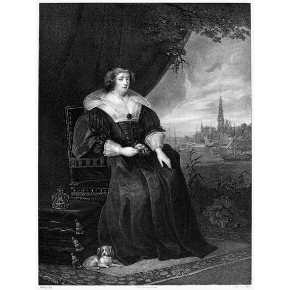 Marie De Mdicis N(1573-1642). Queen Consort Of Henry Iv King Of France. Lithograph French 19Th Century After Du