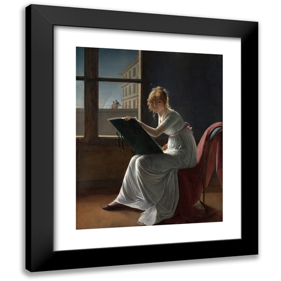 Marie Denise Villers 12x14 Black Modern Framed Museum Art Print Titled - Marie Josephine Charlotte Du Val D'Ognes (1801)