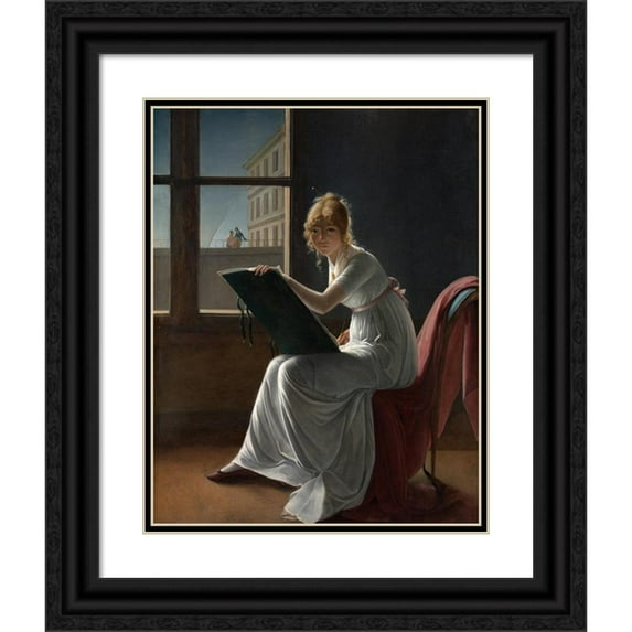 Marie Denise Villers 15x18 Black Ornate Wood Framed Double Matted Museum Art Print Titled - Marie Josephine Charlotte Du Val D'Ognes (1801)