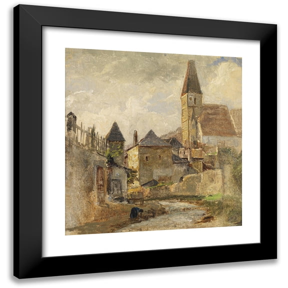 Marie Egner 12x13 Black Modern Framed Museum Art Print Titled - Weisenkirchen in the Wachau
