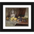 thumbnail image 1 of Marie Egner 14x12 Black Ornate Wood Framed Double Matted Museum Art Print Titled: Fruit Tire Life with Jug (C1879), 1 of 5