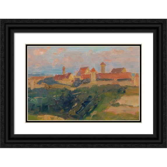 Marie Egner 24x17 Black Ornate Framed Double Matted Museum Art Print Titled: Rothenburg Ob Der Tauber