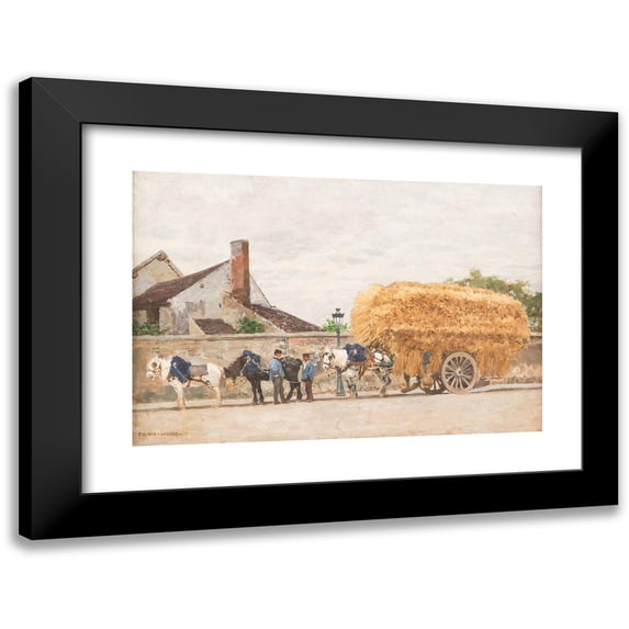 Marie-François Firmin-Girard 14x11 Black Modern Framed Museum Art Print Titled - Hay Cart by the City