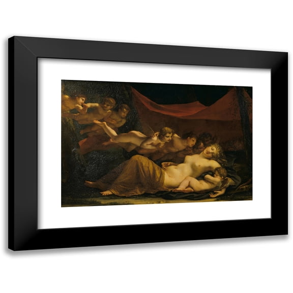 Marie-Françoise-Constance Mayer 18x13 Black Modern Framed Museum Art Print Titled - The Sleep of Venus (Le Sommeil De Venus) (1806)