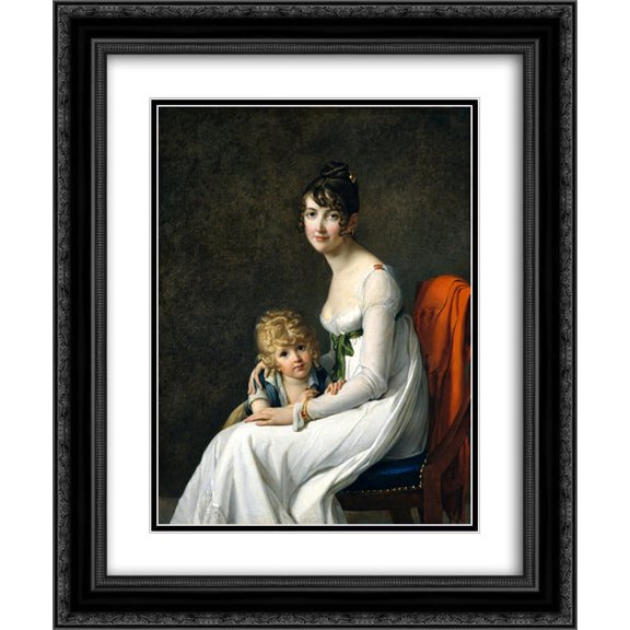 Marie Guillemine Benoist 2x Matted 20x24 Black Ornate Framed Art Print 'Madame Jeanne Desbassayns de Richemont And Her Son, Eugene'