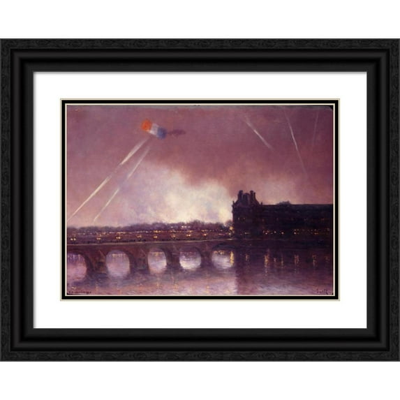 Marie- Joseph-Leon Clavel ( Iwill) 18x14 Black Ornate Wood Framed Double Matted Museum Art Print Titled - Apotheosis of November 11, 1920 (Victory Festival) (1920)