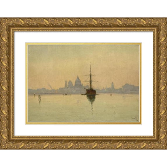 Marie- Joseph-Leon Clavel ( Iwill) 18x14 Gold Ornate Wood Frame and Double Matted Museum Art Print Titled - Venice