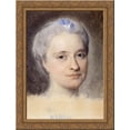 thumbnail image 1 of Marie Josephe of Saxony 24x18 Gold Ornate Wood Framed Canvas Art by Maurice Quentin de La Tour, 1 of 2