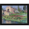 thumbnail image 1 of Marie Louise House in Spring 36x28 Large Black Ornate Wood Framed Canvas Art by Henri Martin, 1 of 2