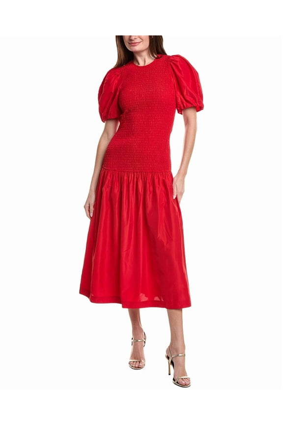 womens  Marca Midi Dress, m, Red