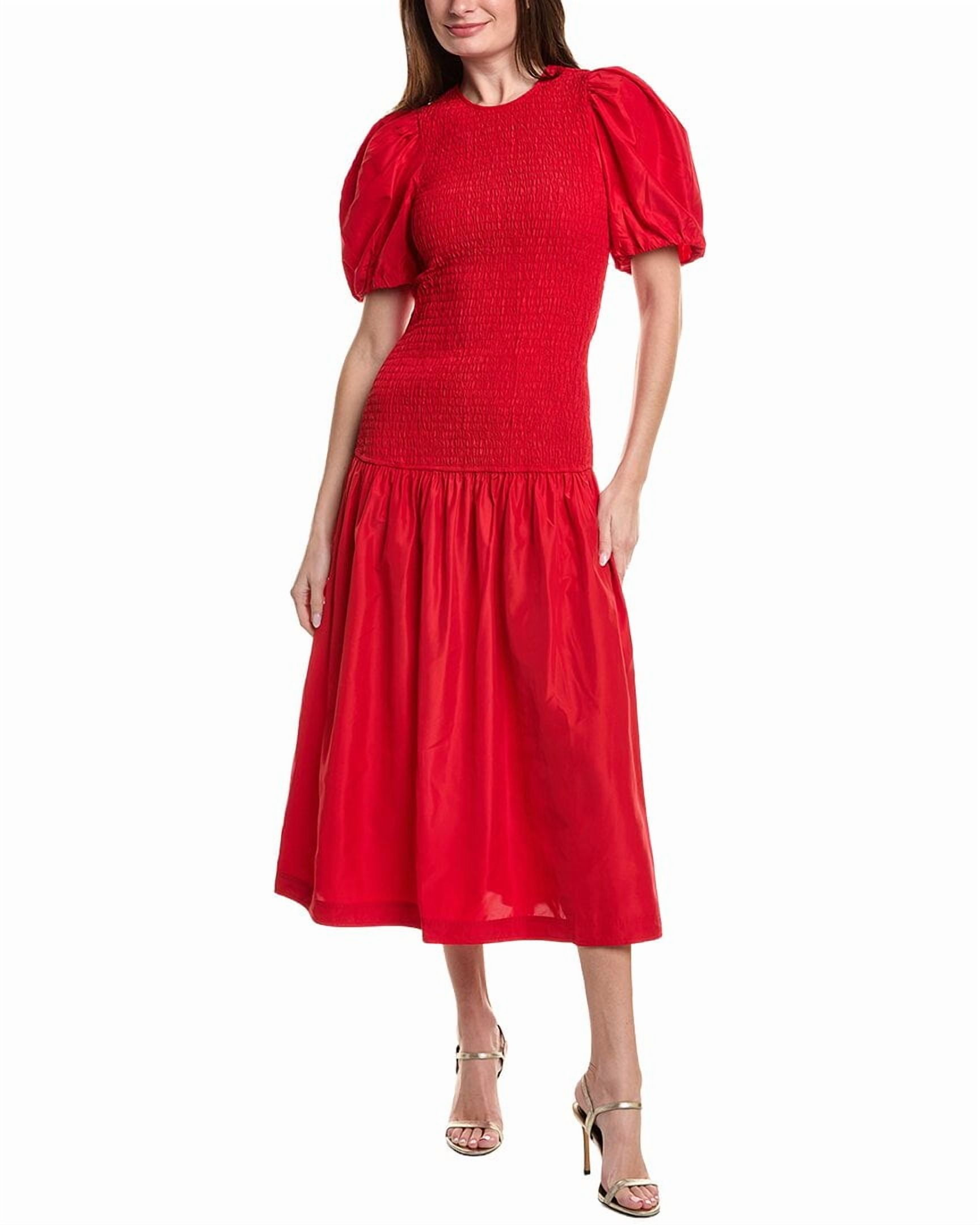 pink fit and flare dress Short Sleeve Ruched Color:Custom Color (please choose from chart and note the number with order) MIX_NOV25_BEST Plunge Beaded Fringe Midi