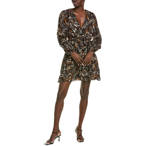 Marie Oliver womens Mila Linen & Silk-Blend Dress, m, Blue