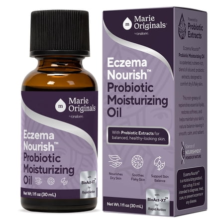 Marie Originals Eczema Nourish™ Probiotic Moisturizing Body Oil for Dry, Sensitive & Eczema-Prone Skin, Lightweight Non-Greasy Hydration for Kids, Teens & Adults, 1 fl oz