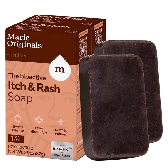 Marie Originals Itch & Rash Relief Soap, Natural Anti Itch Body Wash Bar Soap with Sassafras, Grindelia, Bentonite Clay & Oat for Rash & Itchy Skin, 2.9 oz