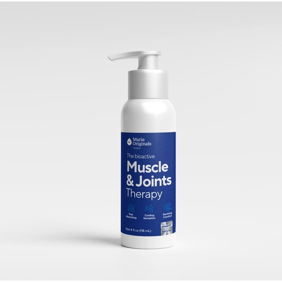 Marie Originals Naturals Therapy Muscle Relief Hand & Body, Topical Pain Relief with Natural Essential Oils, Non-Greasy Cooling Formula, 4 oz