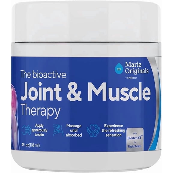 Marie Originals Naturals Therapy Muscle Relief Hand & Body, Topical Pain Relief with Natural Essential Oils, Non-Greasy Cooling Formula, 4 oz