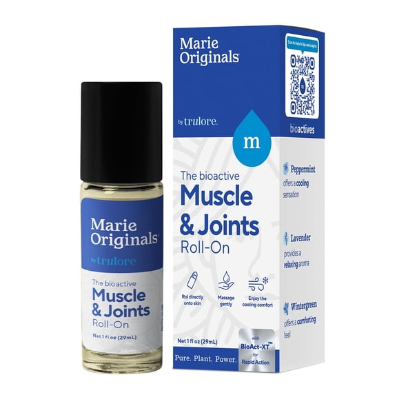 Marie Originals Muscles & Joints Pain Relief Roll-On, Back Knee Muscle Joint Arthritis Pain Relievers, Cooling Menthol, 29ml