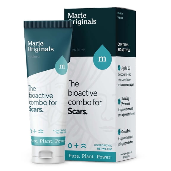 Marie Originals Scar Treatment Cream Natural Herbal Ointment for Old & New Scars from Surgery, Burns, Acne, Stretch Marks Calendula-Based, Gentle Formula, Paraben-Free 1 oz