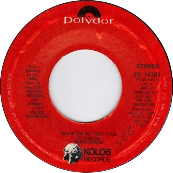 Marie Osmond This Is The Way That I Feel / Play The Music Loud (7" 45RPM Vinyl) (New)