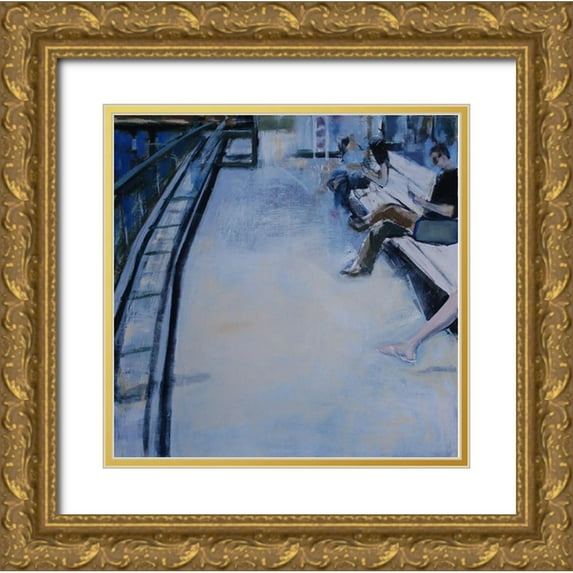 Marie, Susanne 26x26 Gold Ornate Wood Framed with Double Matting Museum Art Print Titled - Ferry Crossing