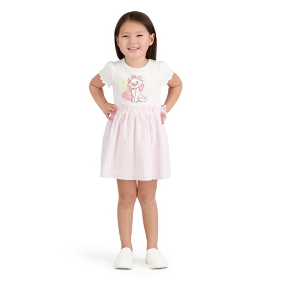 Marie The Aristocat Toddler Girls Woven Short Sleeve Dress, Sizes 12 Months-5T