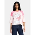 thumbnail image 1 of Marie the Cat Women's Varsity Graphic Tee with Elbow Sleeves, Sizes XXS-XXL, 1 of 7