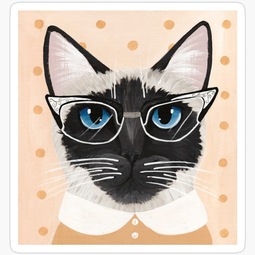 Siamese Sticker Marie The Siamese Sticker Phone Decal Water Bottle Stickers Car Decals ...