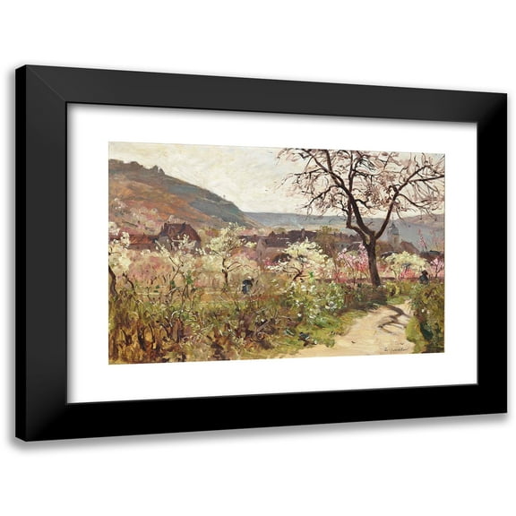 Marie-Victor-Emile Isenbart 14x11 Black Modern Framed Museum Art Print Titled - The Village of Buere Near Besancon