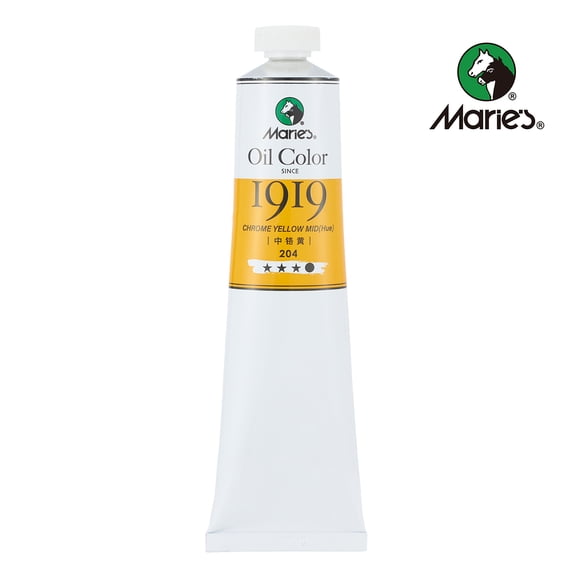 Marie's Artist Oil Colour Paints Chrome Yellow Mid(Hue) 170ml 5.75oz Tube Oil Painting Supplies for Adult Artist Beginners