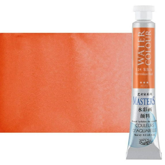 Marie's Watercolor Paint - Concentrated Color, Pure Pigments, High Lightfastness Ratings Craft Paint for Artists - Vermillion Red (9mL/0.3 oz)