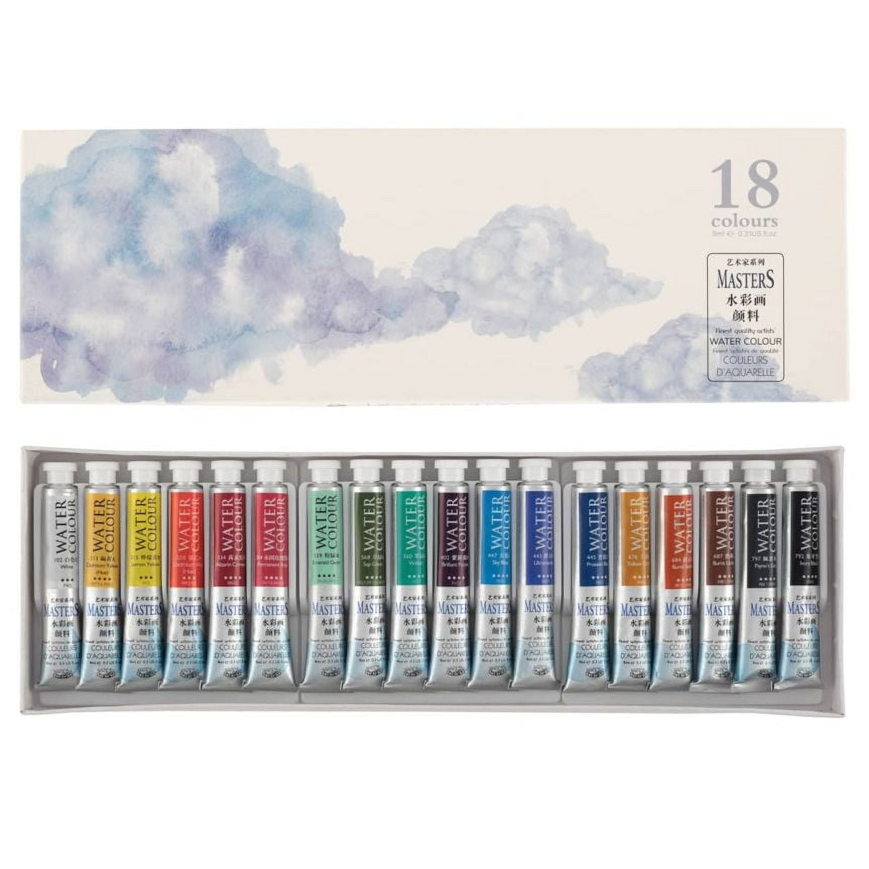 Marie's Watercolor Paint Set - Concentrated Color, Pure Pigments, High  Lightfastness Ratings Craft Paint for Artists - Set of 18 Assorted Colors  (9 mL/0.3 oz) 
