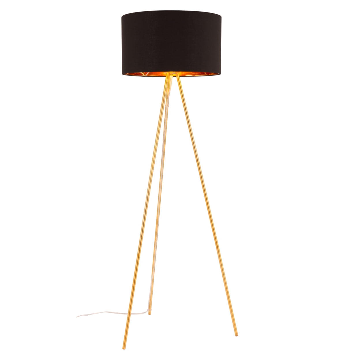 Mariel Adjustable Tripod Floor Lamp in Black and Gold