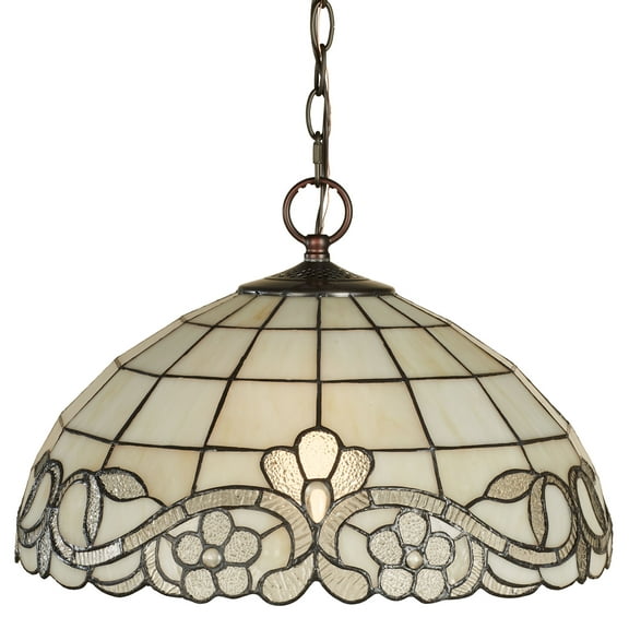 Mariella Stained Glass Ceiling Light Ivory One Size