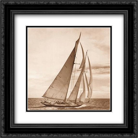 Mariette 2x Matted 20x16 Black Ornate Framed Art Print by Michael Kahn