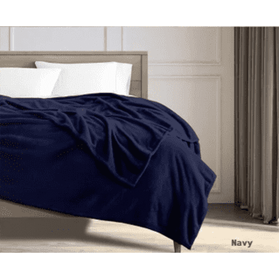 Marigold Bedding Fleece Blanket Elegance Navy Full XL 80x90