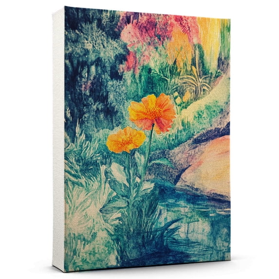 Marigold Flower Canvas Wall Art 8x12 inches - Soft Vintage Botanical ...