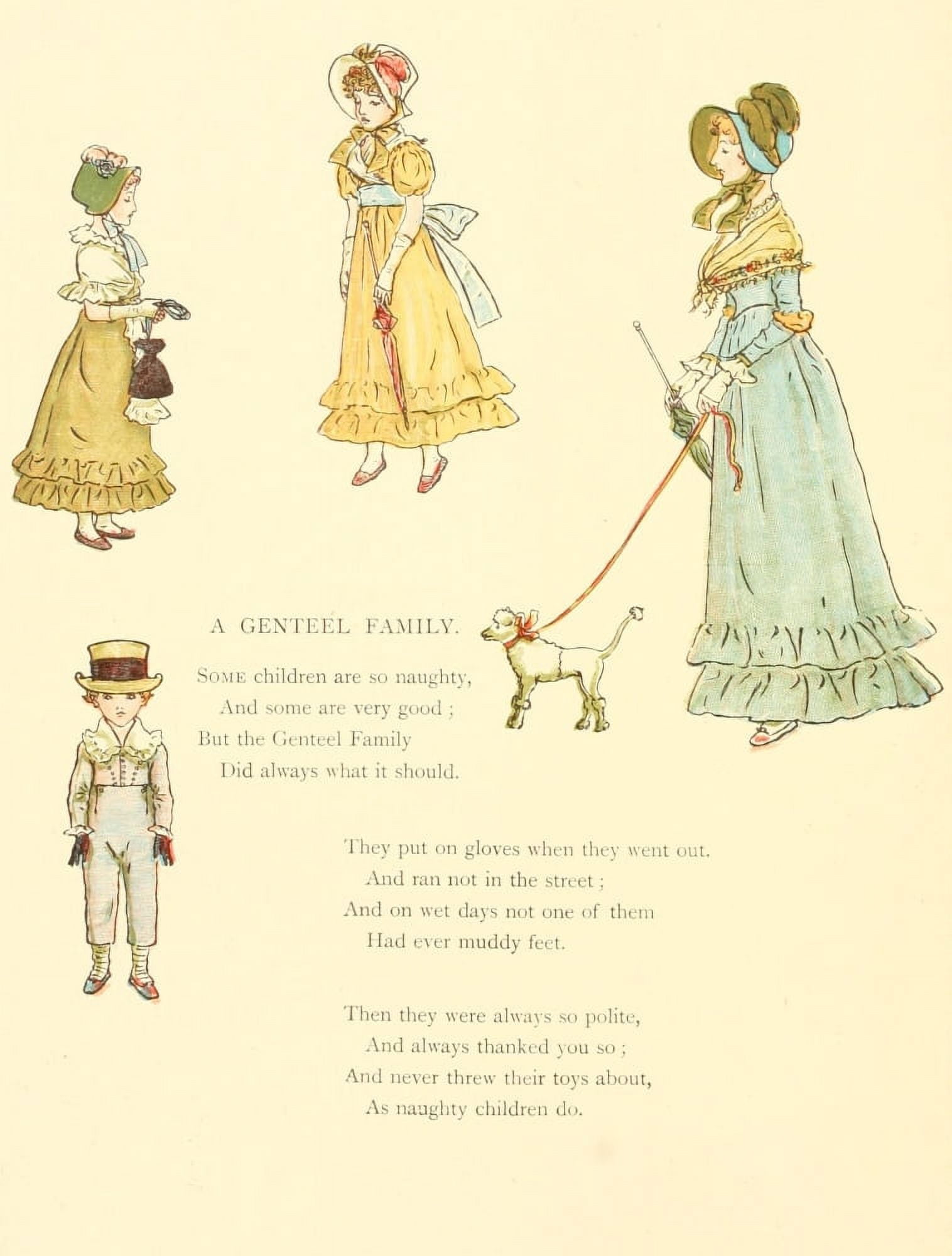 Marigold Garden 1900 A genteel family Canvas Art - Kate Greenaway (18 x 24)