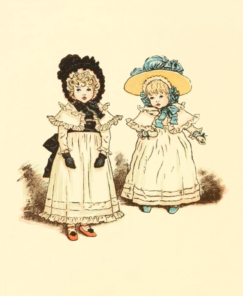 Marigold Garden 1900 Blue shoes Canvas Art - Kate Greenaway (18 x 24)