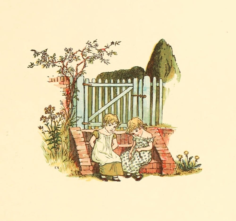 Marigold Garden 1900 Childs song Canvas Art - Kate Greenaway (18 x 24)