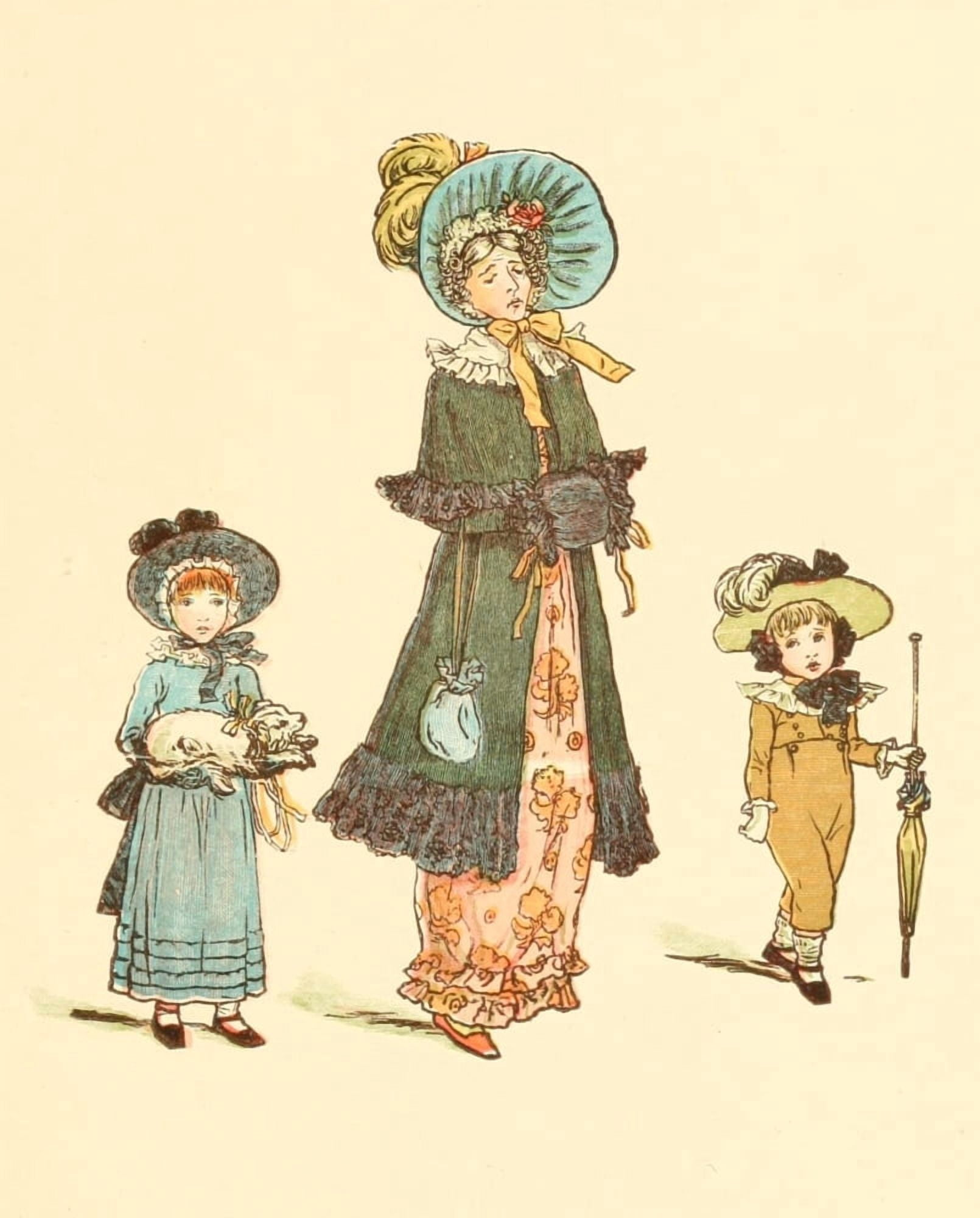 Marigold Garden 1900 Going out with Grandma Canvas Art - Kate Greenaway (18 x 24)
