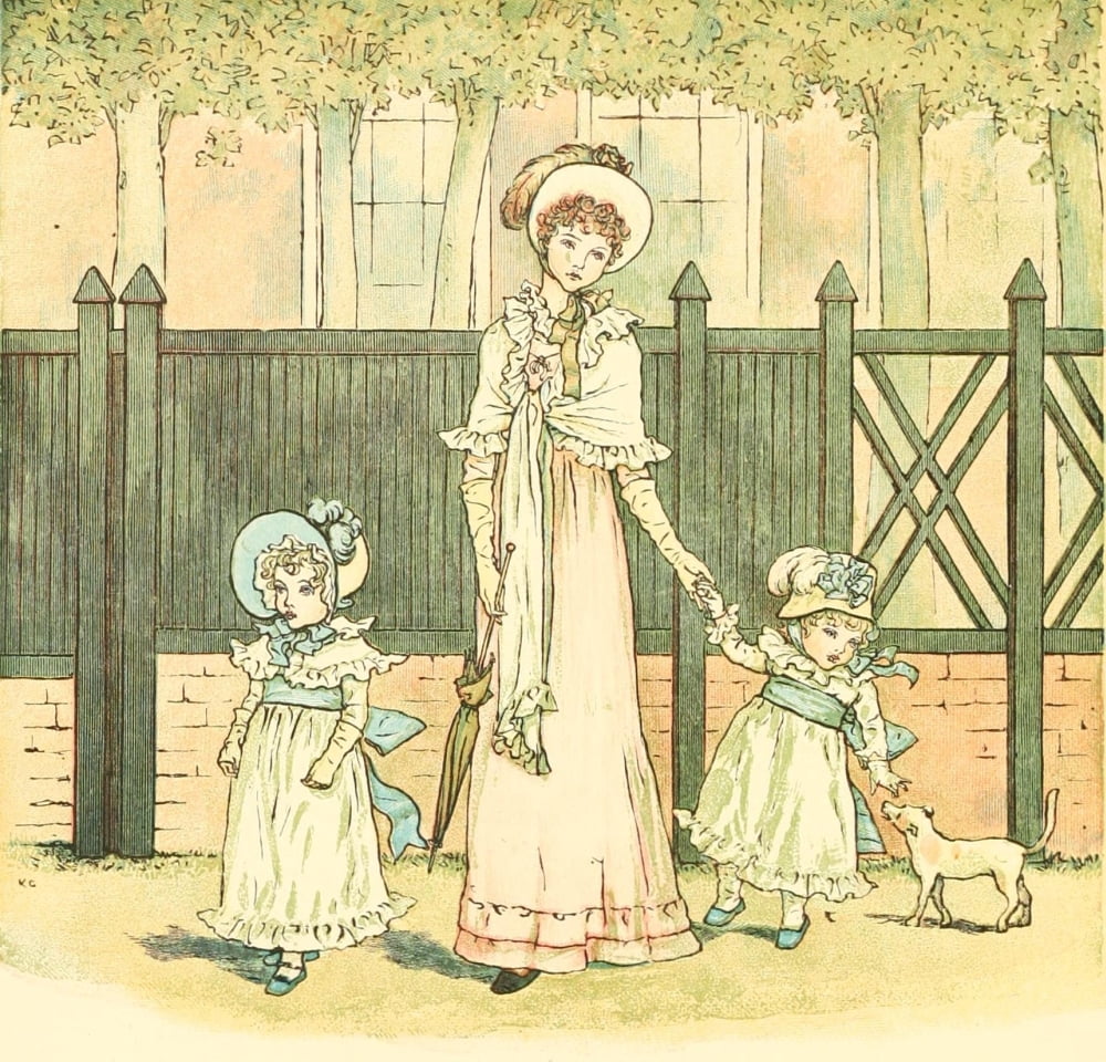 Marigold Garden 1900 Going to see Grandmama Canvas Art - Kate Greenaway (24 x 36)