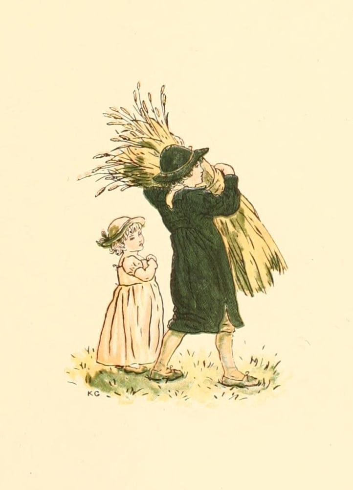 Marigold Garden 1900 Harvesting Canvas Art - Kate Greenaway (18 x 24)
